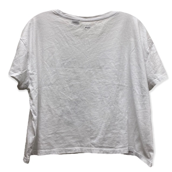 FRENCH CONNECTION Le Weenie Graphic Novelty Crop T-Shirt Large - Picture 3 of 5